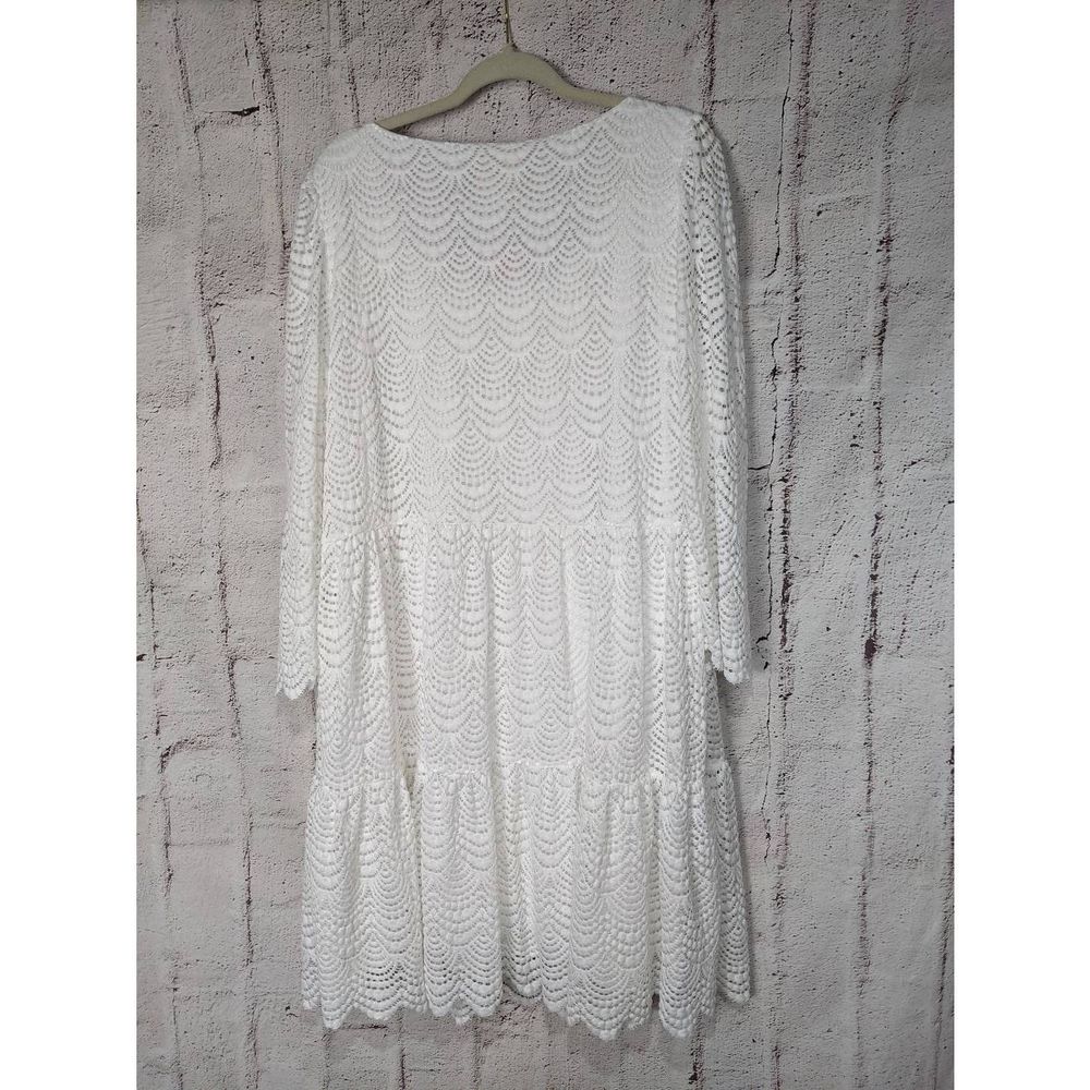 Lilly Pulitzer Women's Geanna Resort White Scalloped Shell Lace Dress Sz XXL 2XL - Picture 2 of 14